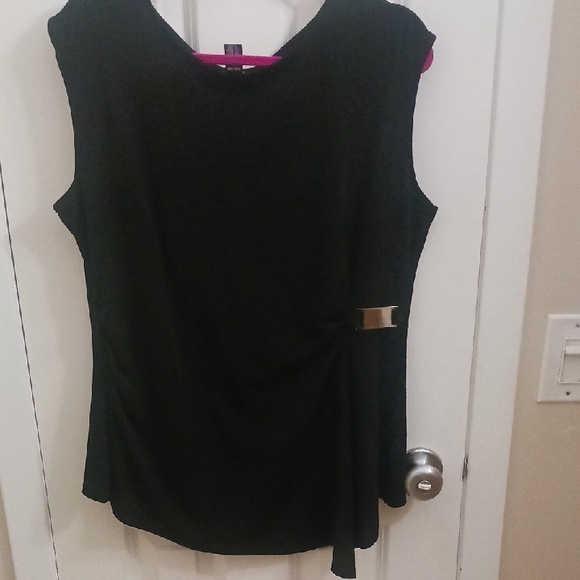 Alfani Black Sleeveless Blouse with Silver Accent - Picture 1 of 7